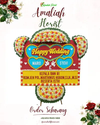 Karangan Papan Bunga Pernikahan di Yayasan Kematian Eko Mandiri (rumah Duka)